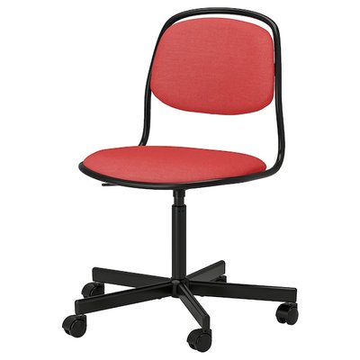 IKEA ORFJALL Обертове крісло, чорний/Vissle червоний 39501077 фото