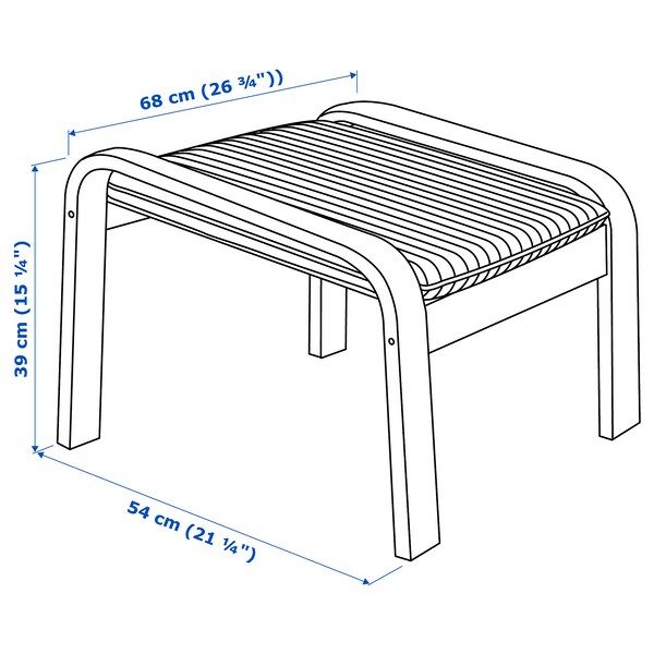 IKEA POANG Підставка для ніг, коричнева/Кніса світло-бежева 09244683 фото