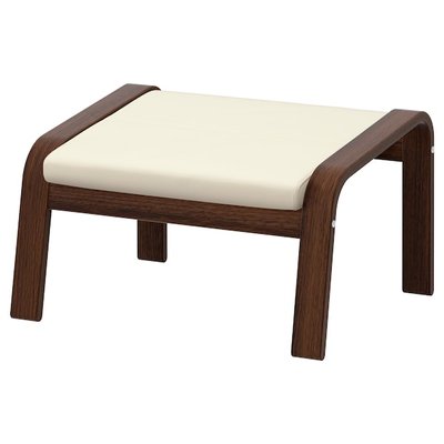 IKEA POANG Підніжка, коричневий/Глосе тріснутий білий 29860476 фото
