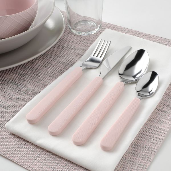 IKEA UPPHOJD Набір столових приборів, 16 шт., рожевий 40476393 фото