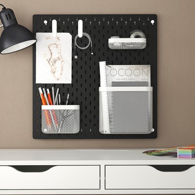 IKEA SKADIS Перфорована плита комбінація, чорний, 56x56 см 59515945 фото