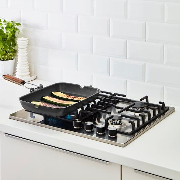 IKEA GRILLA Гриль-сковорода, чорна, 36x26 см 50055085 фото
