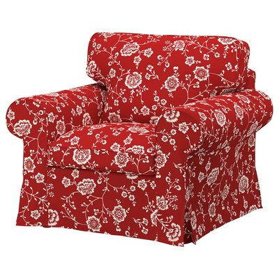 IKEA EKTORP Чохол на крісло, Вірестад червоний/білий 80472289 фото