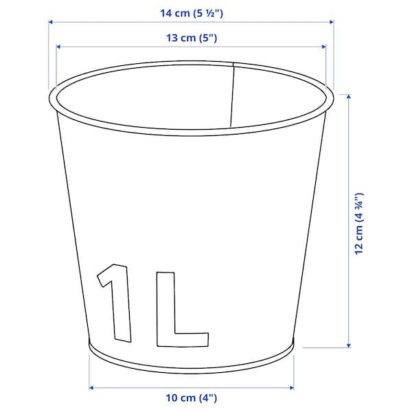 IKEA AKERBAR Чохол для горщика, для внутрішнього/зовнішнього застосування, гальванізований, 12 см 90497699 фото