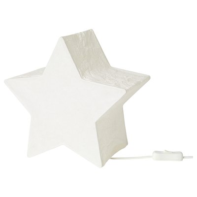 IKEA STRALA Світлодіодна настільна лампа, форма зірки/біла, 25 см 00532452 фото