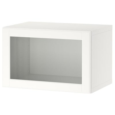 IKEA BESTA Комбінація настінних шаф, білий/Ostvik білий/прозоре скло, 60x42x38 см. 19430868 фото