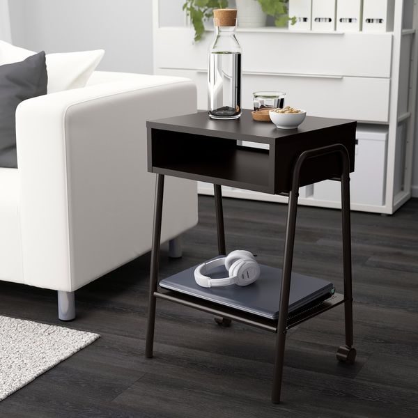 IKEA SETSKOG Нічний столик, чорний, 45x35 см 70338041 фото