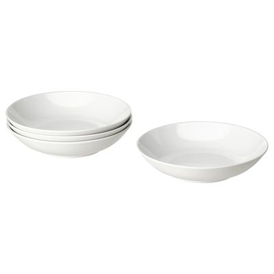 IKEA GODMIDDAG Глибока тарілка, біла, 23 см 60479705 фото