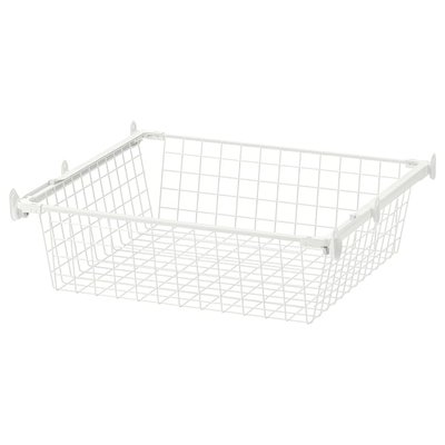 IKEA HJALPA Дротовий кошик з висувною направляючою, білий, 60x55 см 29213464 фото