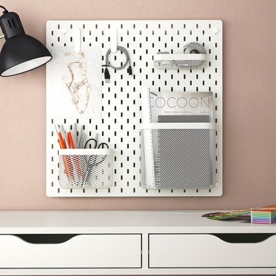 IKEA SKADIS Перфорований комбінований щит, білий, 56x56 см 49515941 фото