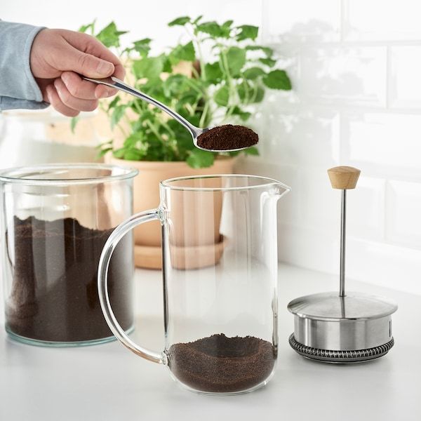 IKEA 365+ Заварювальний чайник для кави/чаю, прозоре скло/нержавіюча сталь, 1 л 20532724 фото