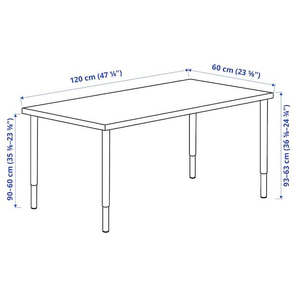 IKEA MITTCIRKEL / OLOV Стіл, ефект живої сосни/білий, 120x60 см 99508684 фото