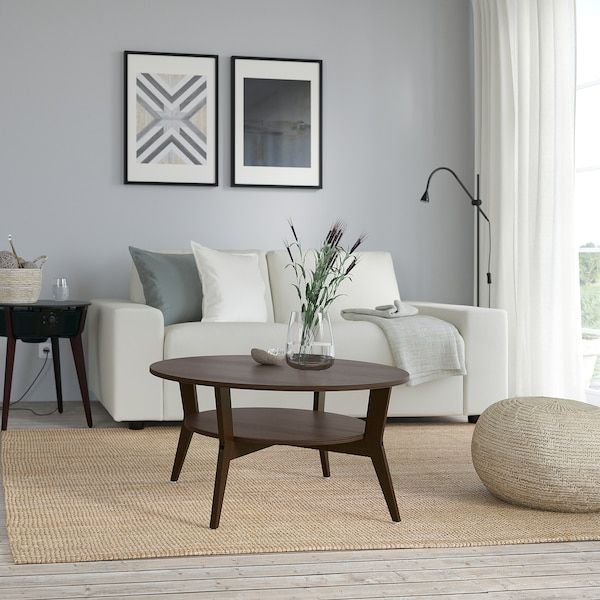 IKEA JAKOBSFORS Кавовий столик, темно-коричнева бейцьована шпонована дубова, 80 см 50515167 фото