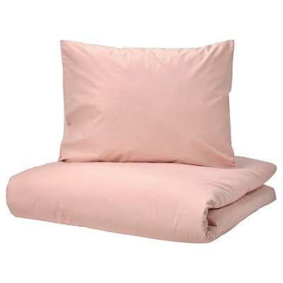 IKEA STRANDTALL Підковдра та 2 наволочки, темно-рожевий/світло-рожевий, 200x200/50x60 см 90542791 фото