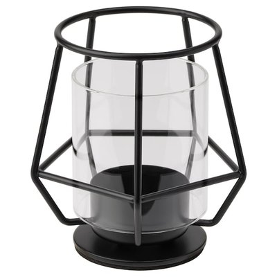 IKEA PARLBAND Підсвічник під чайні свічки, чорний, 10 см 00464368 фото