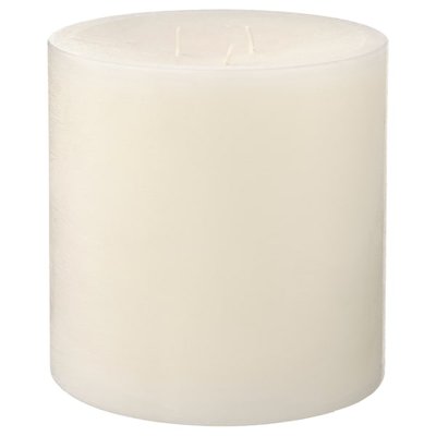 IKEA GRANSSKOG Беззапашна свічка у формі брили, 3 гноти, біла 00529124 фото