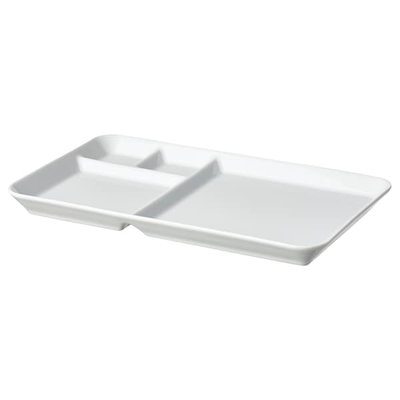 IKEA 365+ Тарілка з перегородками, біла, 31x19 см 80429903 фото