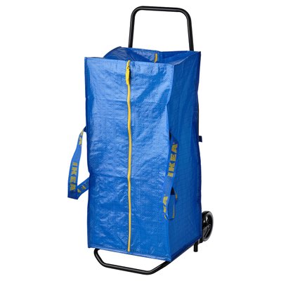 IKEA RULLEBOR / FRAKTA Візок з сумкою, чорний/синій 89491028 фото
