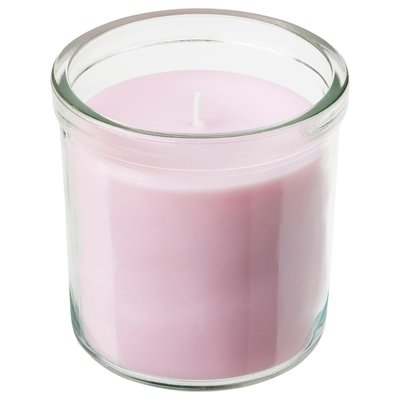 IKEA LUGNARE Ароматична свічка у склі, жасмин/рожевий, 40 годин 30502383 фото