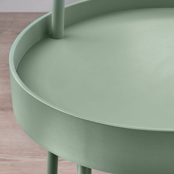 IKEA BURVIK Столик, світло-сіро-зелений, 38 см 80513001 фото