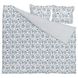IKEA JUNIMAGNOLIA Чохол на ковдру і 2 наволочки, білий/темно-синій, 200x200/50x60 см 50493269 фото 2