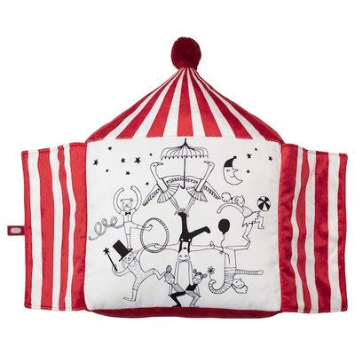 IKEA BUSENKEL Подушка, у формі циркового намету червоно-біла, 48x37 см 40523182 фото