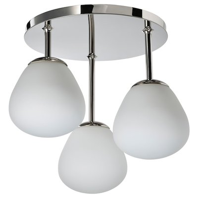 IKEA DEJSA Люстра на три лампи, хром/опалове біле скло 00430769 фото