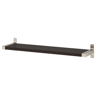 IKEA BERGSHULT / GRANHULT Стінова полиця, коричнево-чорний/нікельований, 80x20 см 39290819 фото