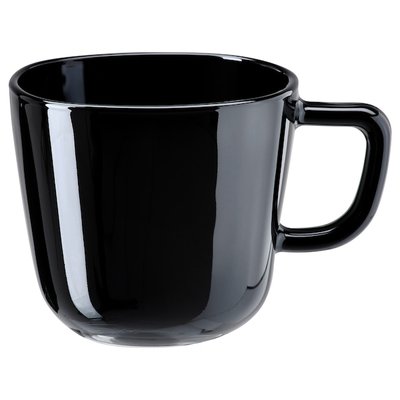 IKEA BACKIG Чашка, чорна, 350 мл 60475335 фото