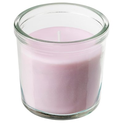 IKEA LUGNARE Ароматична свічка в склі, жасмин/рожевий, 20 годин 00502105 фото