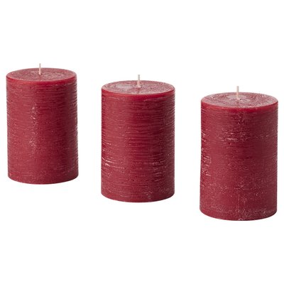 IKEA STORTSKON Блокова ароматична свічка, ягоди/червоний, 30 годин 40502311 фото