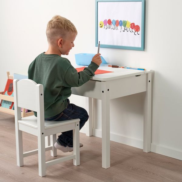 IKEA SUNDVIK Письмовий стіл для дитини, білий, 60x45 см 40201737 фото