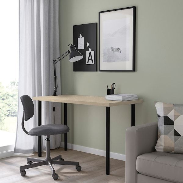 IKEA MITTCIRKEL / ADILS Письмовий стіл, живий ефект чорної сосни, 120x60 см 59508539 фото