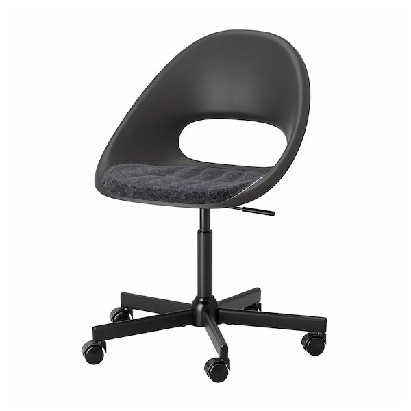 IKEA PYNTEN Подушка на стілець, темно-сіра, 41x43 см 30473205 фото