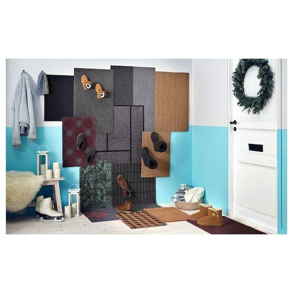 IKEA OPLEV Дверной коврик, для использования внутри/снаружи серый, 50x80 см 30308994 фото