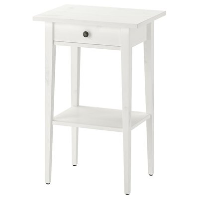 IKEA HEMNES Столик нічний, білий морилка, 46x35 см 20200456 фото