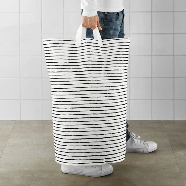 IKEA KLUNKA Сумка для прання, білий/чорний, 60 л 50364371 фото