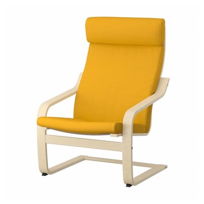 IKEA POANG Крісло, діл берези/Skiftebo жовтий 49387076 фото