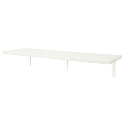IKEA BERGSHULT / TOMTHULT Полиця з підтримуючим кронштейном, біла, 120x30 см 39418318 фото