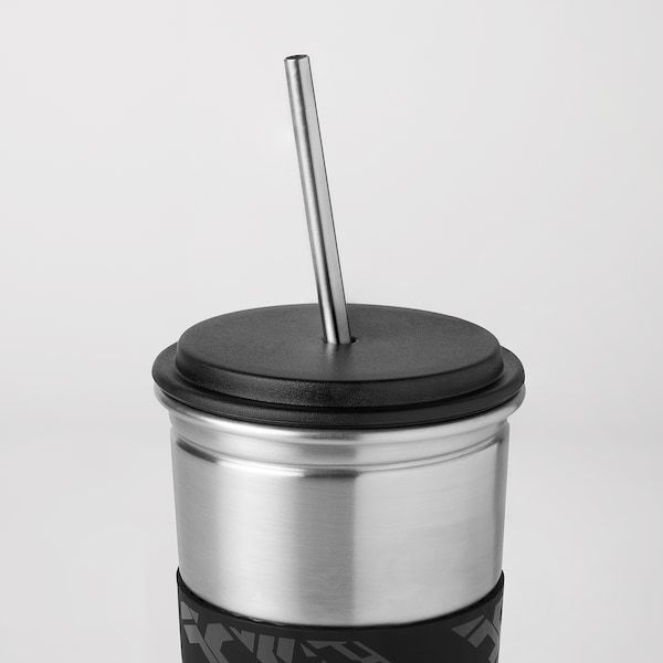 IKEA LANESPELARE Чашка та ручка чашки, чорний 79429310 фото