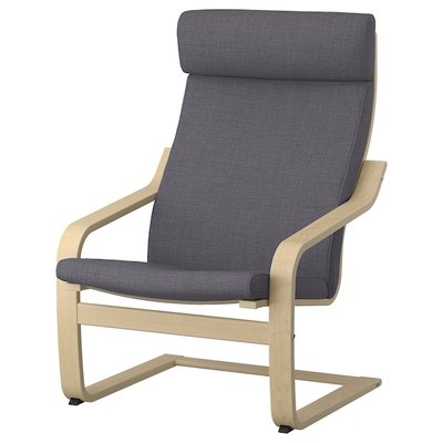 IKEA POANG Крісло, ОКЛ береза/Скіфтебо темно-сірий 59388457 фото