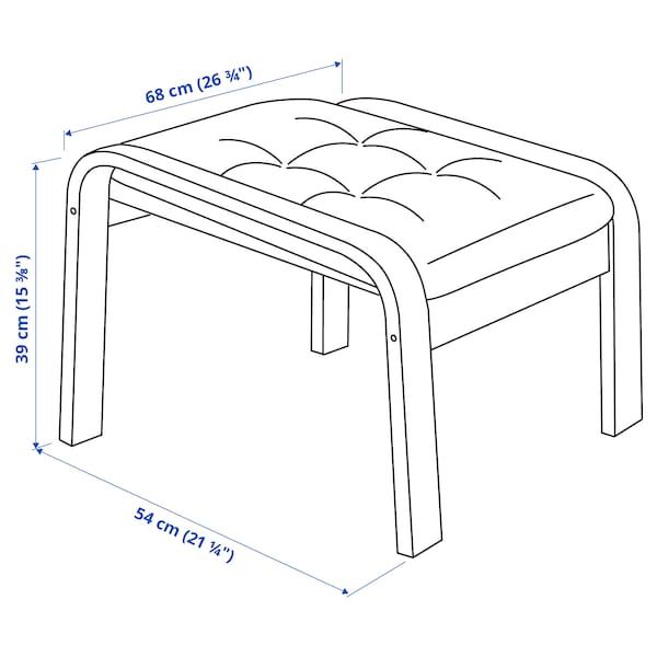 IKEA POANG Підставка для ніг, покриття з білої барвленого дуба/бежевий Gunnared 39502034 фото