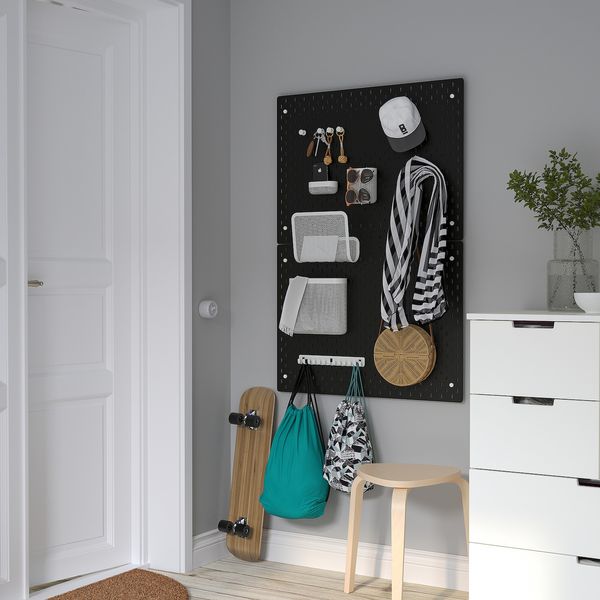 IKEA SKADIS Перфорована панель, чорна, 76x56 см 50534378 фото