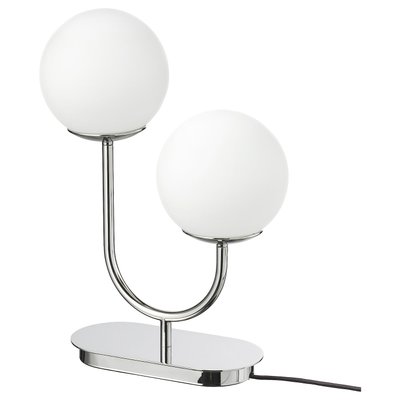 IKEA SIMRISHAMN Настільна лампа, хром/опалове біле скло, 42 см 00437676 фото