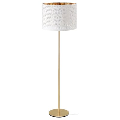 IKEA NYMO / SKAFTET Підлогова лампа, білий мідь/мідь 89319679 фото