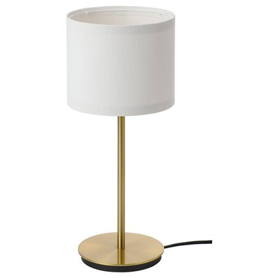 IKEA RINGSTA / SKAFTET Настільна лампа, білий/латунь, 41 см 49385685 фото