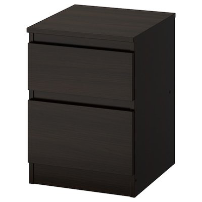 IKEA KULLEN Комод, 2 шухляди, чорно-коричневий, 35x49 см 60322130 фото