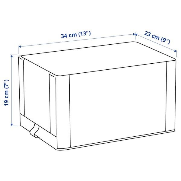 IKEA HEMMAFIXARE Коробка для взуття, тканина в смуги/білий/сірий, 23x34x19 см 40503914 фото