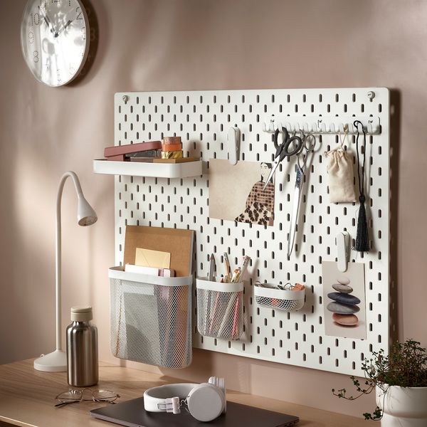 IKEA SKADIS Перфорована панель, біла, 76x56 см 10321618 фото