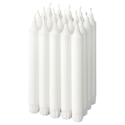 IKEA JUBLA Беззапашна свічка для канделябра, біла, 19 см 60191916 фото